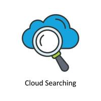 Cloud Searching Vector Fill outline Icons. Simple stock illustration stock