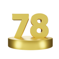 nombre 78 sur le d'or podium png