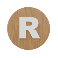 Letter R on shape round png