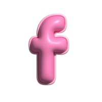 brev f rosa alfabet glansig png