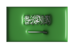 Arabia arabia bandiera. 3d rendere png