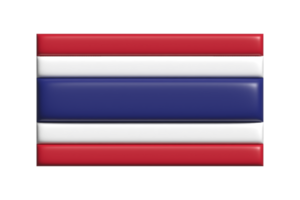 Thailand vlag. 3d geven png