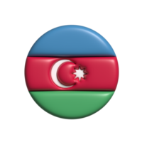 Azerbaijão circular bandeira forma. 3d render png