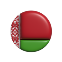Belarus circular flag shape. 3d render png