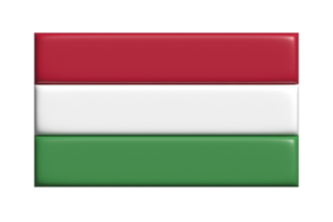 Hungary flag. 3d render png