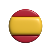 Spain circular flag shape. 3d render png