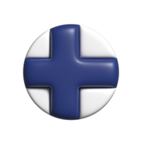 Finlandia circolare bandiera forma. 3d rendere png