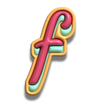 lettera f lucido 3d font png