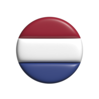 Netherlands circular flag shape. 3d render png