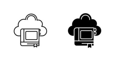 icono de vector de biblioteca de nube