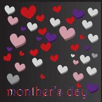 Background with icon heart colorful monther's day.For background abstract,banner,etc. vector