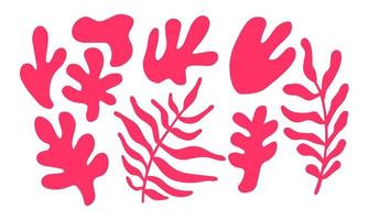 Inspired Matisse Abstract Geometric Shapes in a trendy minimal style. Pink. vector