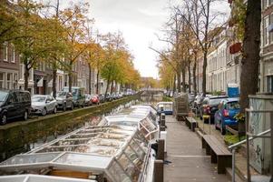 The Netherlands, Delft, October 2022. Main attraction in autumn. excursion boat photo