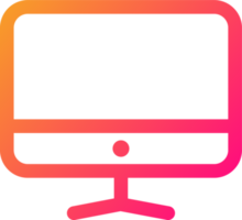 Computer Symbol im Gradient Farben. Desktop Monitor Zeichen Illustration. png