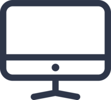Computer Symbol im schwarz Farben. Desktop Monitor Zeichen Illustration. png