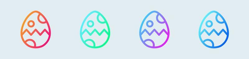 Egg line icon in gradient colors. Easter signs vector illustration.