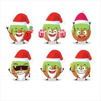 Papa Noel claus emoticones con choco verde caramelo dibujos animados personaje vector