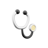 3d render stethoscope icon. 3d Rendering illustration of medical sign isolated on the white background. 3d render stethoscope illustration. png