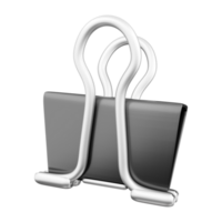 3D render Binder Clip illustration on white background. 3D render binder clip icon on white. png