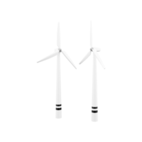 3d machen Wind Turbine Vorderseite und Winkel Sicht. 3d Rendern Wind Turbine. 3d machen Wind Turbine Illustration. png