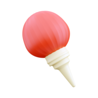 3d render circle ice cream on white background. 3d render pink ice cream. 3d rendering oink ice cream illustration. png