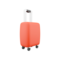 3d framställa röd resväska. 3d tolkning röd resa resväska. 3d framställa resa resväska illustration på vit bakgrund. png