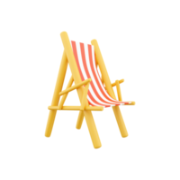 3d render beach chair isolated on white background. 3d rendering beach chair . 3d render beach chair on white background illustration. png