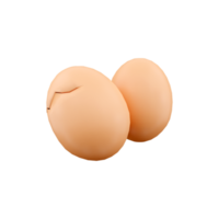 3d machen Eier. 3d Rendern Eierschale knacken Stufen. 3d machen zwei Eier auf Weiß Hintergrund. png