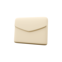 3d hacer blanco correo sobre. 3d representación carta. 3d hacer correo electrónico notificación en blanco antecedentes. png