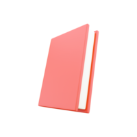 3d render notebook. 3d rendering close book. 3d render education book on white background. png