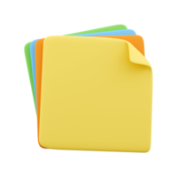 3d illustration of sticky notes on white background.suitable for ui ux .3d rendering of sticky notes png