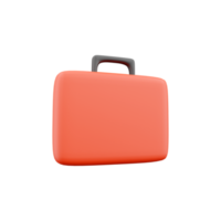 3d render red suitcase. 3d rendering red suitcase on white background. 3d red suitcase illustration. png