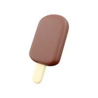 3d render stick ice cream chocolate. 3d rendering cholocate stick icecream . 3d redner stick chocolate ice cream illustration. png