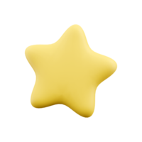 3d render star. 3d rendering lucky star. 3d render gold star on white background. png