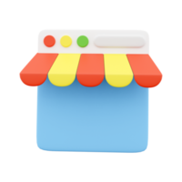 3d render Online shopping icon. 3D render Design graphic elements, signs, symbols. Mobile marketing and digital marketing. 3D Web web store Illustrations png
