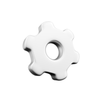 3d render gear. 3d rendering setting icon. 3d render gear mechanism on white background illustration. png