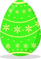 Vector illustration of an Easter egg with a beautiful pattern.  Easter egg with a pattern. Vector isolated drawing.Postcard.A flat illustration drawn by hand.