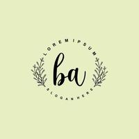 BA Initial beauty floral logo template vector