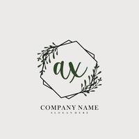 AX Initial beauty floral logo template vector