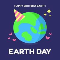 Earth day save planet earth hour cartoon world planet environment vector