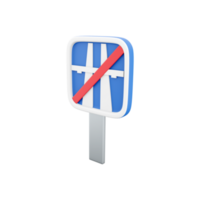 3d render end of motorway traffic sign. 3d of end of highway road sign. 3d rendering freeway finish symbol, cartoon icon. png