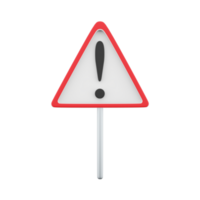 3D rendering of a street hazard sign. Road information symbol. 3d rendering Other hazards icon, cartoon icon. png