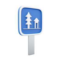 road sign - blue, white picnic table and tree, with path png