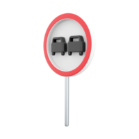 3d rendering No passing sign sign. A simple illustration of a passing symbol for the web. 3D rendering overtaking sign, cartoon icon. png