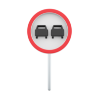 3d rendering No passing sign sign. A simple illustration of a passing symbol for the web. 3D rendering overtaking sign, cartoon icon. png