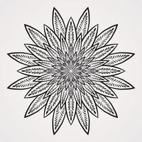 sencillo mandala con un flor forma con adornos vector