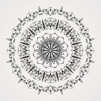 Mandala with a blend of snow and magic circle with additional ornaments vector