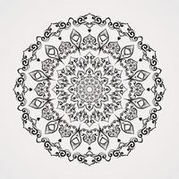 sencillo mandala con un flor forma con adornos vector