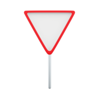 3d render Road sign give way isolated,Give way sign. 3d rendering Road sign give way cartoon icon. png