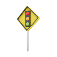 3d machen der Verkehr Signal Symbol unterzeichnen. halt voraus Zeichen der Verkehr Licht voraus Warnung.3d Rendern svetofür Karikatur Symbol. png